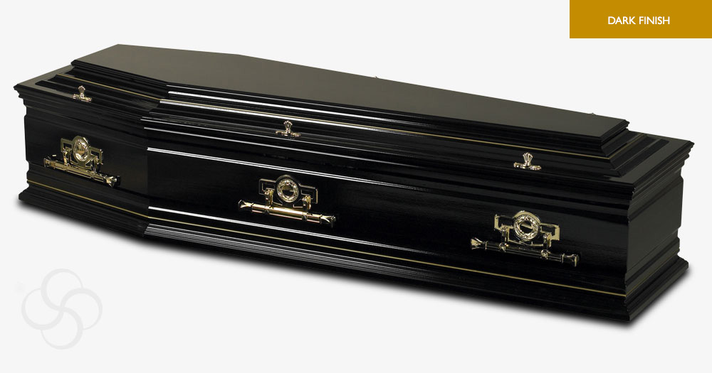 Black Vienna Signature Coffin - Barringtons Funerals - Bishops Stortford