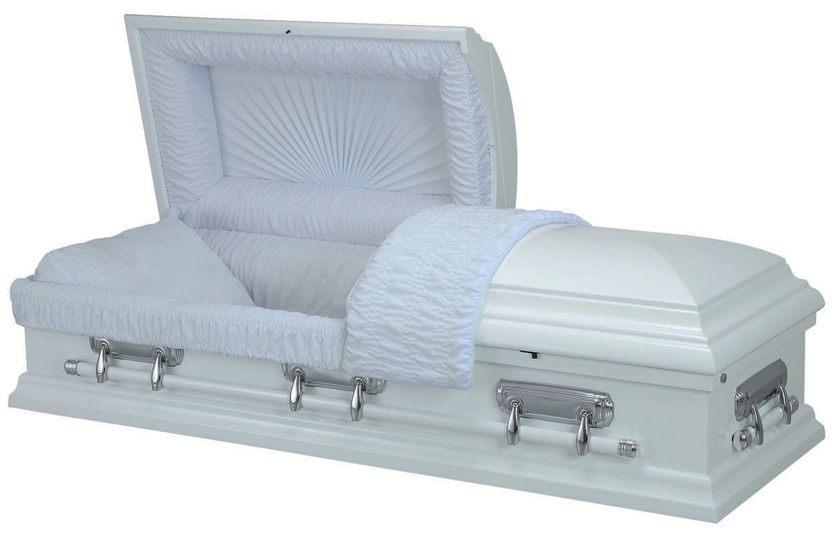 White American Wood Casket - Barringtons Funeral Directors, Bishops Stortford